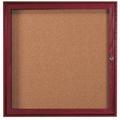 AARCO Enclosed Wall Mounted Bulletin Board Cork/Plastic in Red/White/Brown | 36 H x 36 W x 2 D in | Wayfair CBC3636R
