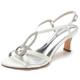 Women's Wedding Shoes Wedding Party Daily Solid Colored Wedding Sandals Bridal Shoes Bridesmaid Shoes Rhinestone Sparkling Glitter Chunky Heel Open Toe Elegant Satin Ankle Strap Wine Black White