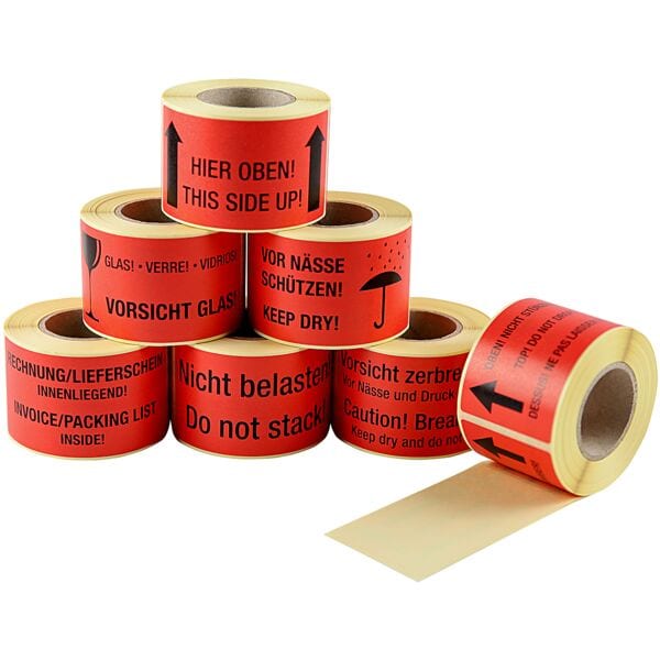 EICHNER Warnetiketten »Vor Nässe schützen!« rot 100,0 x 50,0 mm 250 Stück rot Image