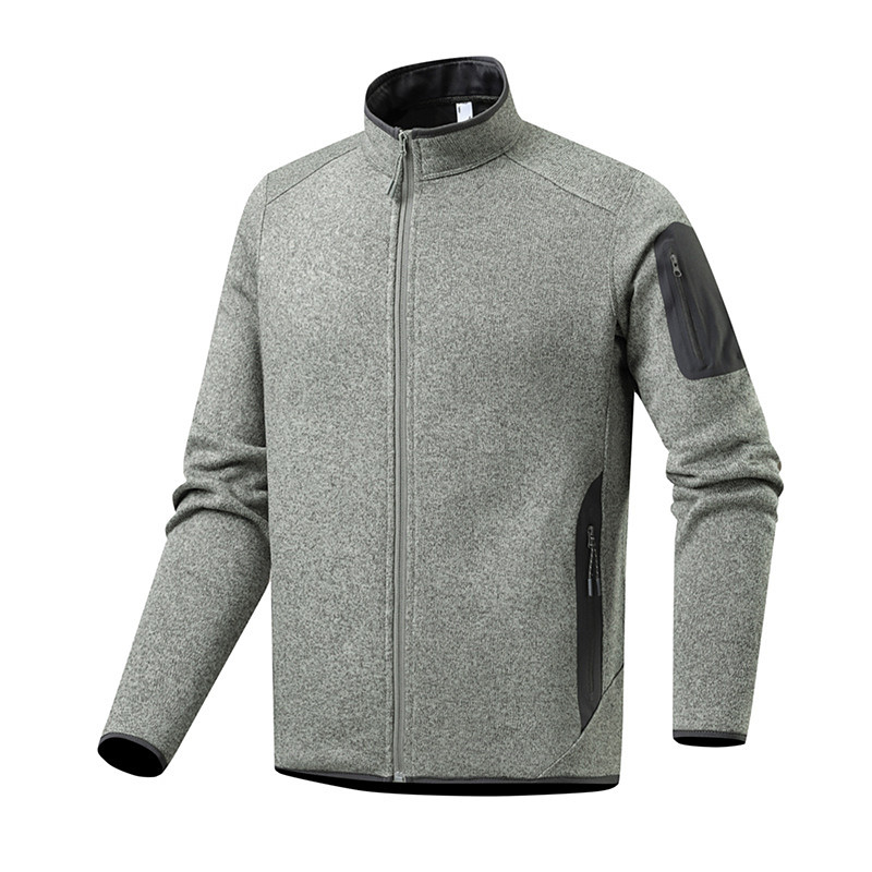 Men's Fleece Jacket Winter Coat Thermal Jacket Winter Autumn / Fall Outdoor Thermal Warm Top Blue Light Grey Green Grey