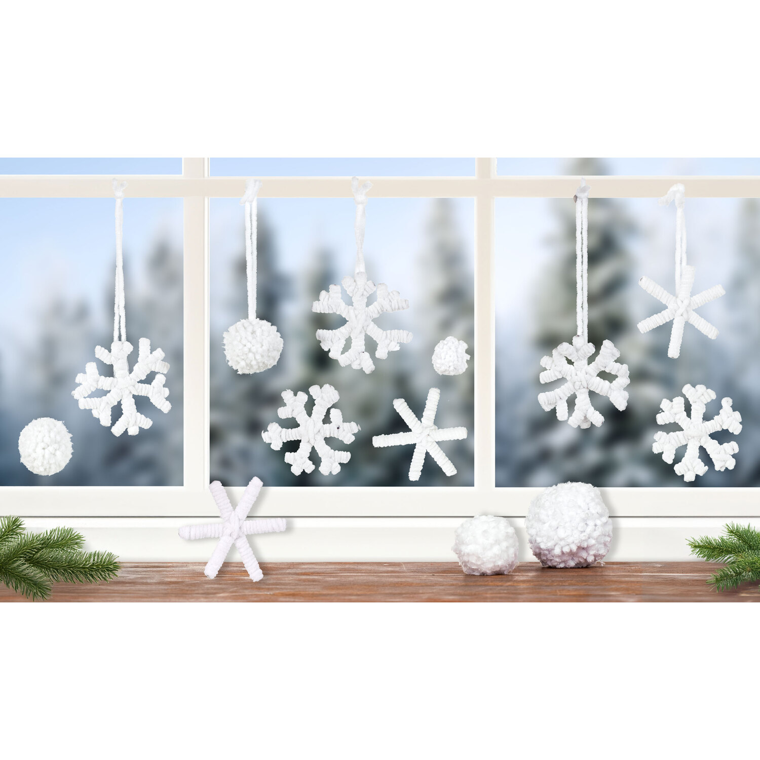 buttinette Kit créatif "flocons de neige", 12 pièces