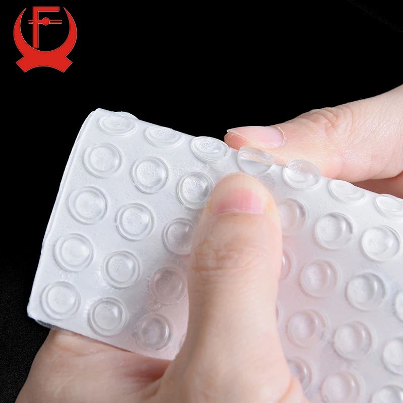 Grain Silicon Door Stops Pad Transparent Self Adhesive Rubber Bumpers For Kitchen Cabinets, Furniture, And Hardware 10x2mm 50pcs