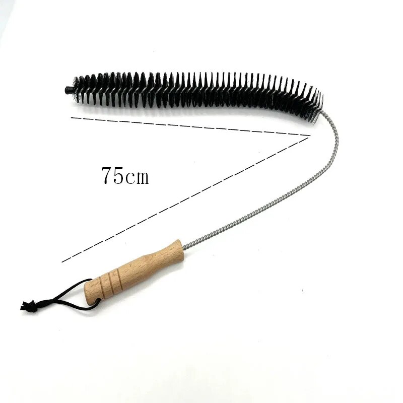 Flexible Long Cleaning Brush With Wood Handle Multipurpose Duster For Washing Machine, Dryer, Radiator Cleaning Brus Semihair 75cm