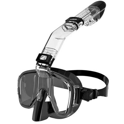 Underwater Snorkeling Mask Set With Anti Fog Design And Safe Breathing System l xl black