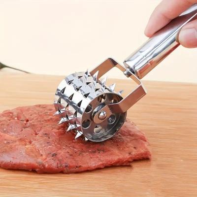 Stainless Steel Meat Tenderizers Roller, Rolling Tenderizer With Ultra Sharp Needle Blades, Tenderizing Tool For Meat Stainless Steel Meat Tenderizers Roller, Rolling Tenderizer With Ultra Sharp Needle Blades, Tenderizing Tool For Meat