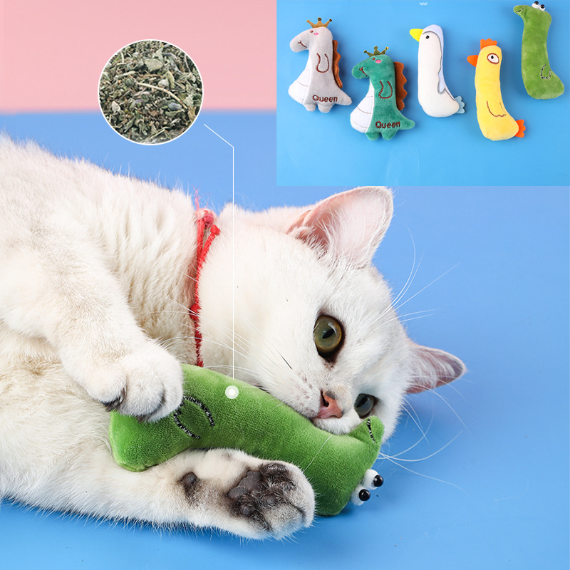 Cute Catnip Plush Toy: Protects Cats' Mouth, Aids Teeth Grinding Pet Supplies white