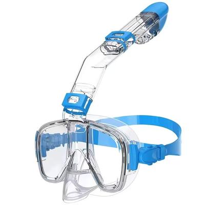 Underwater Snorkeling Mask Set With Anti Fog Design And Safe Breathing System s m blue