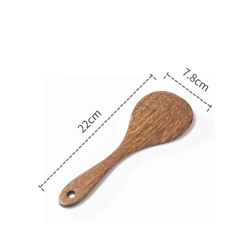 Non Stick Kitchen Utensils Set With Wooden Handles Soup Spoon, Spatula, Rice Spoon, Shovel & More Kitchen Accessories 4