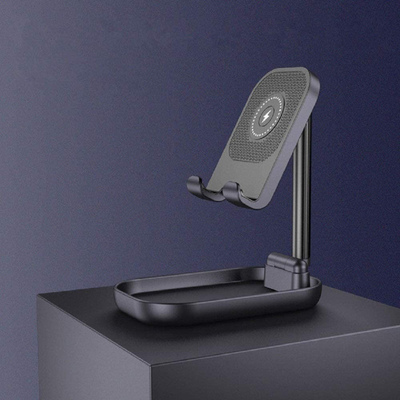 Folding Wireless Charging Mobile Phone Stand Black