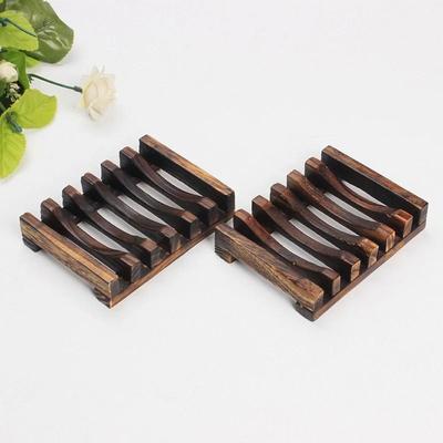 Natural Bamboo Soap Dish, Eco Friendly Wooden Soap Holder For Bathroom 2 Pcs