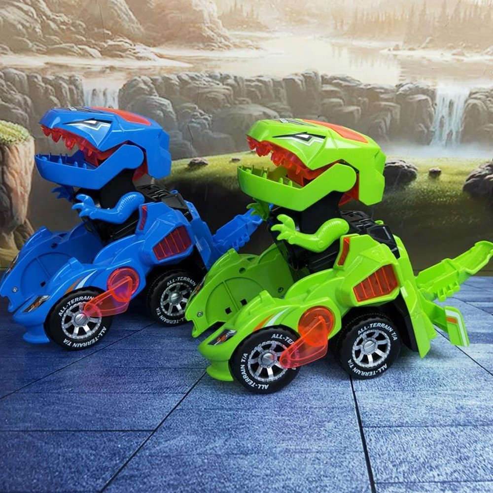 Transforming Dinosaur Toy Car For Kids Red