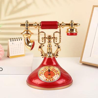 Vintage Telephone Alarm Clock: Creative Desktop Ornament For Home DEcor 3