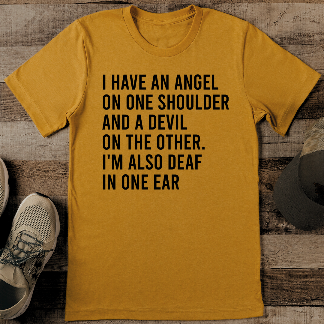 I Have An Angel On One Shoulder Tee 2XL Athletic Heather