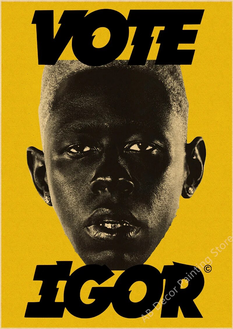 Flower Boy Tyler The Creator Poster Retro Kraft Paper Prints DIY Vintage Home Room Cafe Bar Art Wall Decor A3 16.5x11.8inch 1