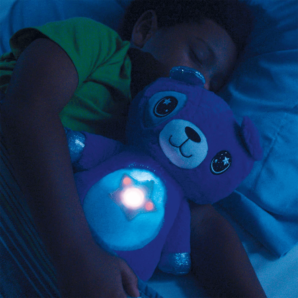 Stuffed Animal With Light Projector | Comforting Toy Plush Toy Night Light | Soothing Bedtime Plush Light Blue