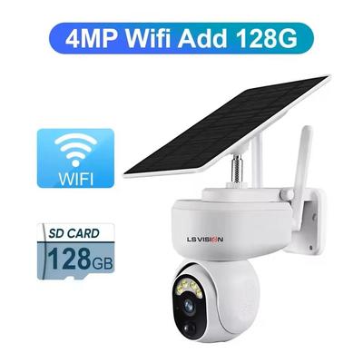 4MP Wireless PTZ Security Camera With Motion Detection And Solar Power + 128gb 4mp Wifi