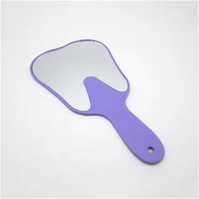 Unbreakable Tooth Shaped Dental Mouth Examination Mirror, Handheld Oral & Makeup Accessory purple