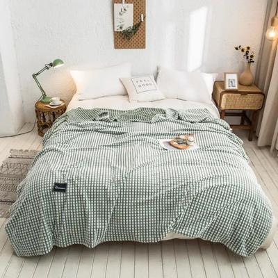 Gray Plaid Coral Fleece Blankets: Soft & Warm Bedspreads For Single Queen King Beds 1 70x100cm 7