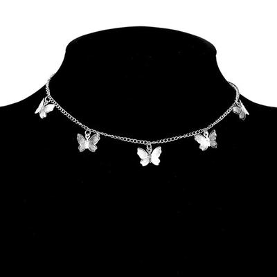 Butterfly Choker Chain Necklace Perfect Gift For Her Silver