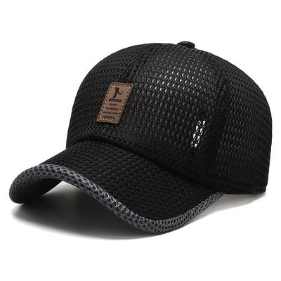Adjustable Breathable Summer Baseball Cap | Quick Dry Mesh Hat For Men & Women | Outdoor Sports Running Cap Black
