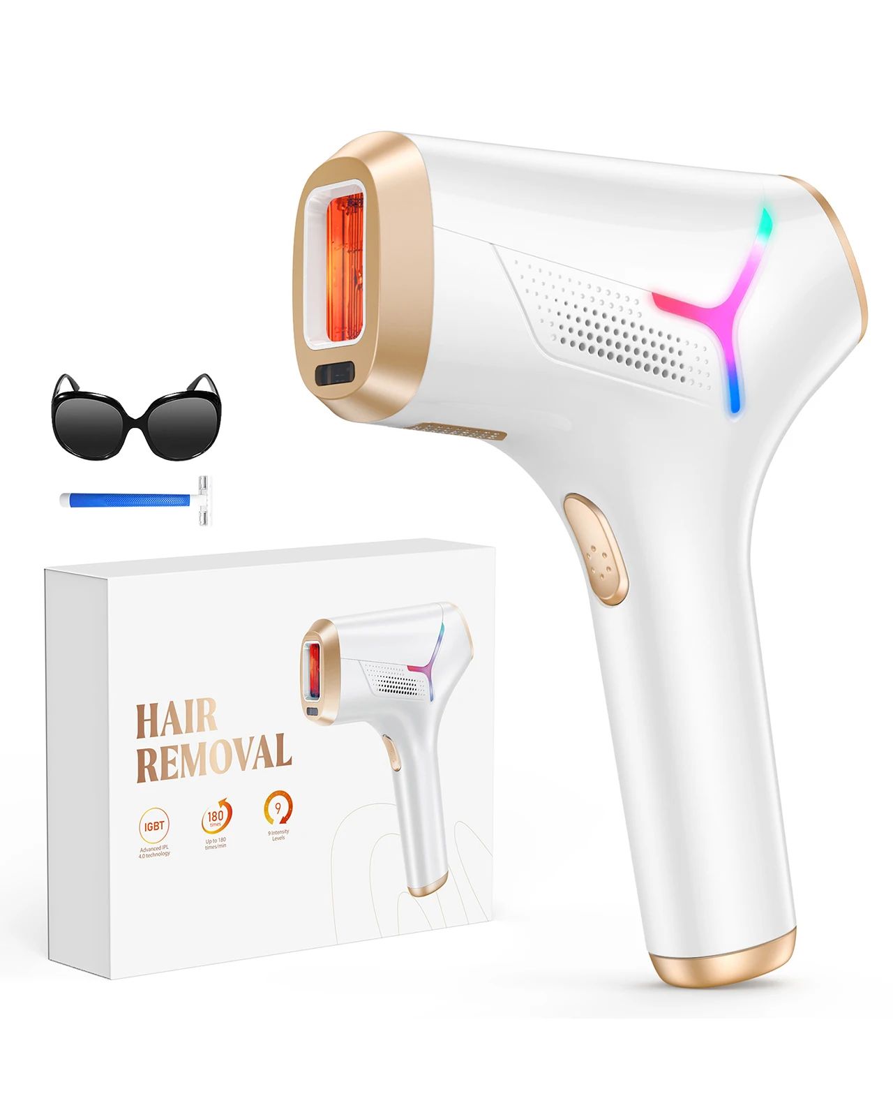 Flashes IPL Laser Hair Removal Device, Painless Permanent Hair Removal For Women And Men, Full Body, Bikini Facial Areas Flashes IPL Laser Hair Removal Device, Painless Permanent Hair Removal For Women And Men, Full Body, Bikini Facial Areas