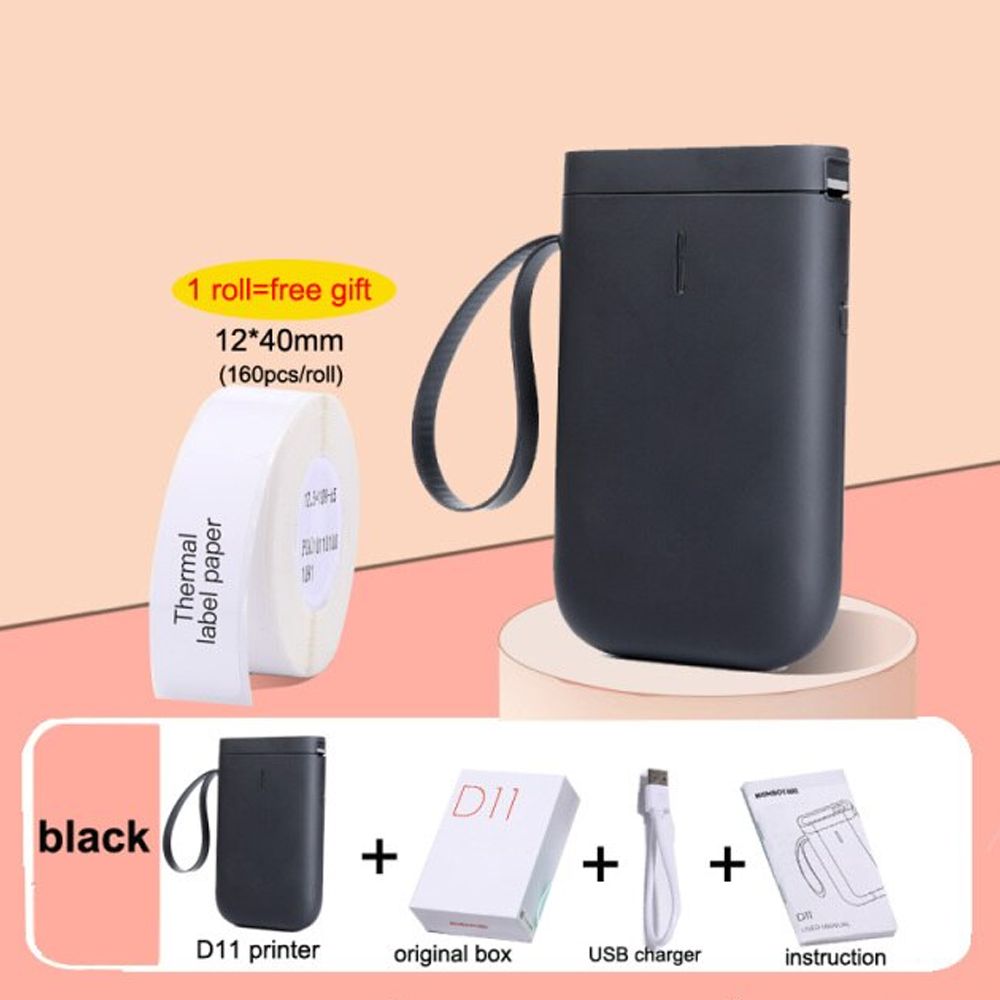 Bluetooth Portable Label Printer Black