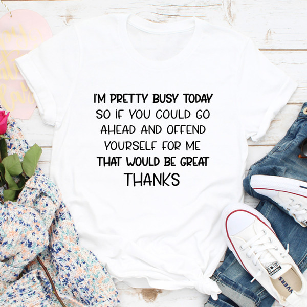 I'm Pretty Busy Today Tee Black Heather M