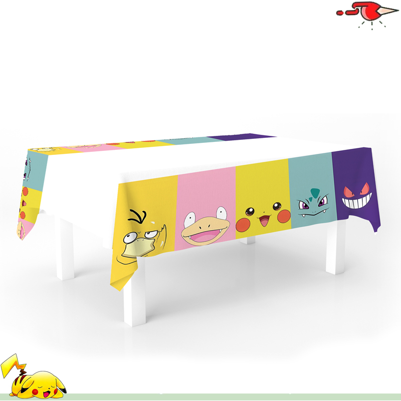 Pikachu Balloon Party Supplies: New Pokemon Birthday Decor, Disposable Tableware & More Color: Tablecloth 180x108cm