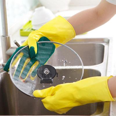 Reusable Dishwashing Gloves With Scrubber Durable & Comfortable Cleaning Gloves Reusable Dishwashing Gloves With Scrubber Durable & Comfortable Cleaning Gloves