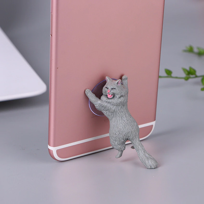 Creative Cat Suction Cup Phone Holder Grey