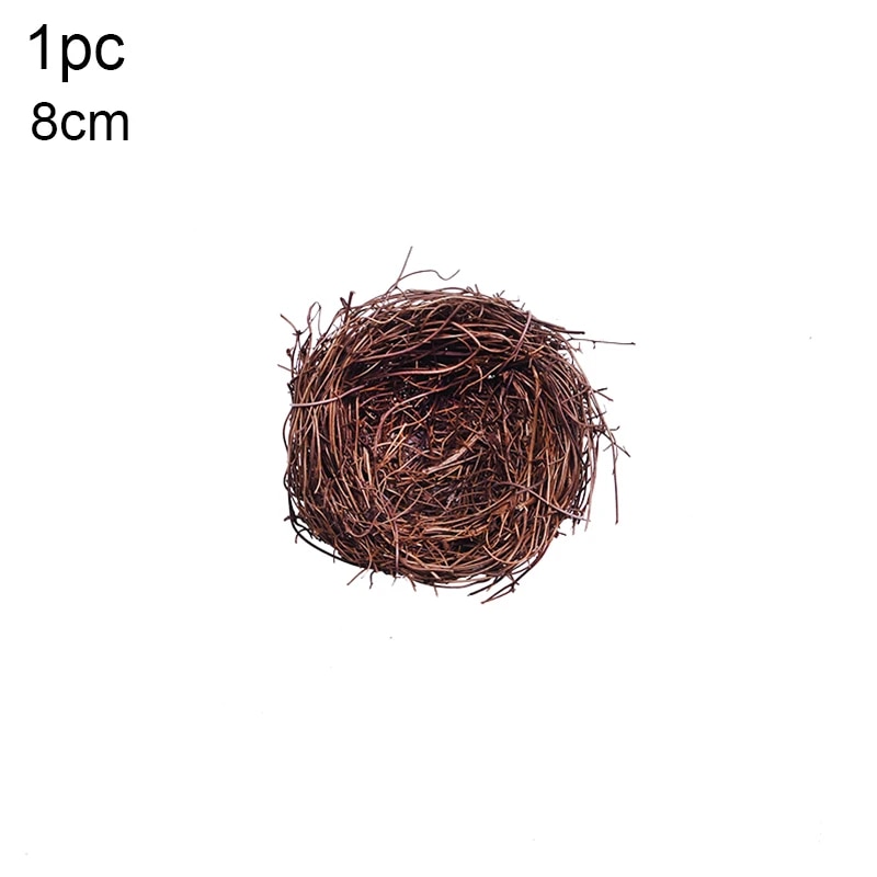 Easter Decoration: Round Rattan Bird Nest, Bunny Eggs, Artificial Vine Happy Easter Party Supply For Home Garden Decor Color: 1pc 25cm