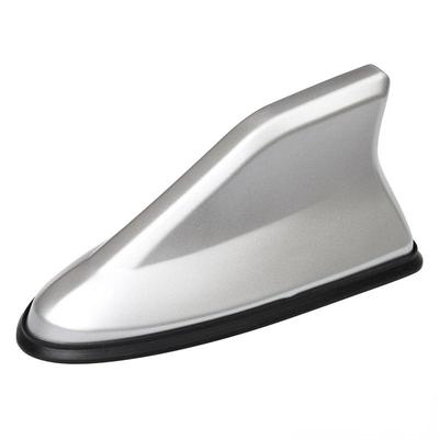 Universal Car Shark Fin Antenna FM AM Radio Signal Aerial Roof Mount Sleek Auto Styling Accessory For All Car Models sliver