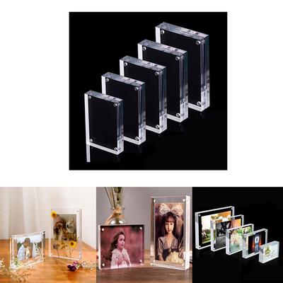Transparent Acrylic Photo Frame: Magnetic Picture Holder, Kpop Photocard Display Stand Office Desktop Ornament 15 X 21cm