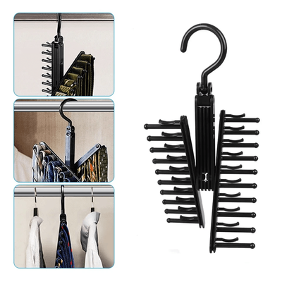 20 Hook Cross X Tie & Belt Hanger, Non Slip Closet Organizer With Swivel Design 20 Hook Cross X Tie & Belt Hanger, Non Slip Closet Organizer With Swivel Design