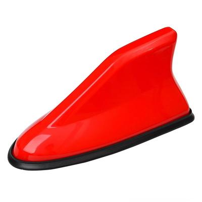 Universal Car Shark Fin Antenna FM AM Radio Signal Aerial Roof Mount Sleek Auto Styling Accessory For All Car Models red