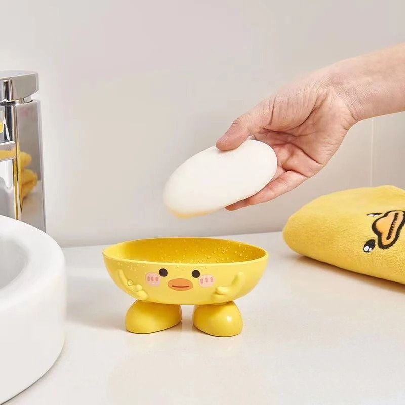 Duck Shaped Soap Holder With Drain, Self Draining Soap Dish For Bathroom And Kitchen Duck Shaped Soap Holder With Drain, Self Draining Soap Dish For Bathroom And Kitchen