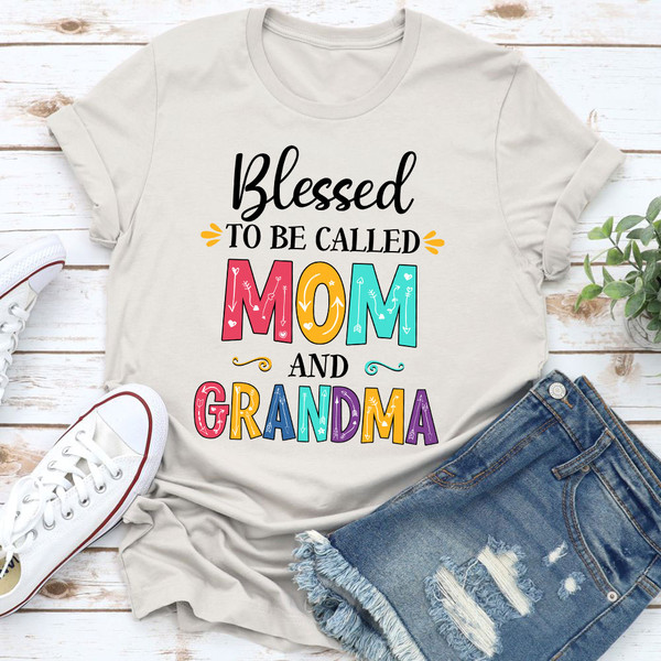 Blessed To Be Called Mom And Grandma T Shirt Athletic Heather XL