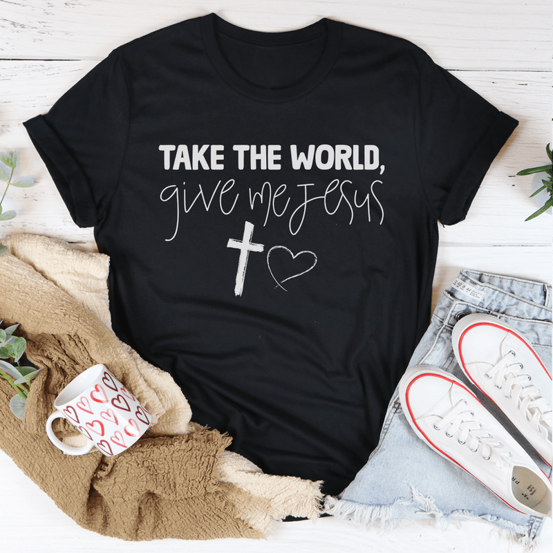 Take The World Give Me Jesus Tee Heather Prism Peach 2XL
