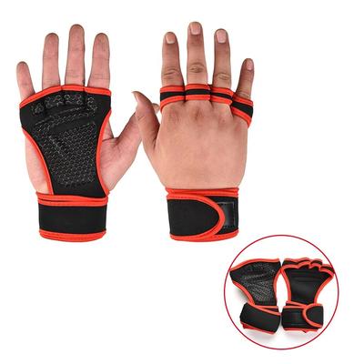 Unisex Training Sport Gloves, Fitness, Bodybuilding, Weightlifting, Gym Workout Gloves, Hand Wrist Palm Protection red b m