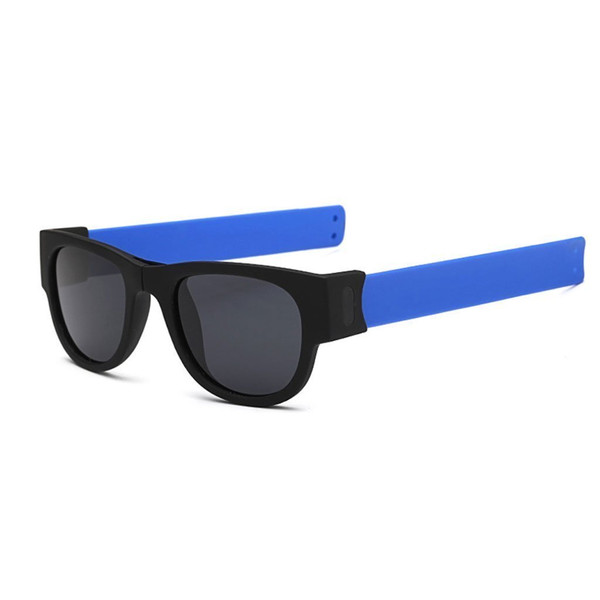 Collapsible Mirror Lens Sunglasses Blue