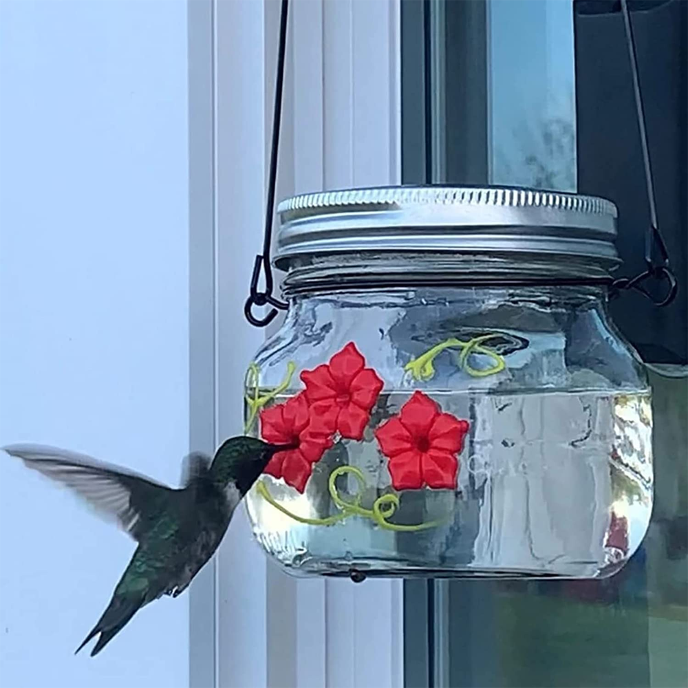 3 Ports Beautiful Mason Hummingbird Feeder 3 Ports Beautiful Mason Hummingbird Feeder
