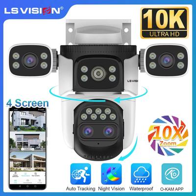 LS VISION 20MP 4 Lens Outdoor WiFi PTZ Security Camera With 10X Zoom & Auto Tracking LS VISION 20MP 4 Lens Outdoor WiFi PTZ Security Camera With 10X Zoom & Auto Tracking