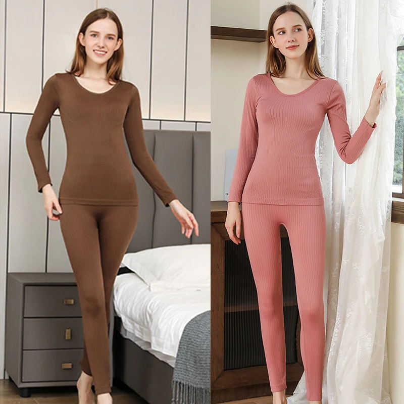 Warm Thermal Underwear Sexy Ladies Intimates Long Johns Women Shaped Sets Female Middle Collar Thermal Shaping Clothes Warm Thermal Underwear Sexy Ladies Intimates Long Johns Women Shaped Sets Female Middle Collar Thermal Shaping Clothes 1 Set Black...
