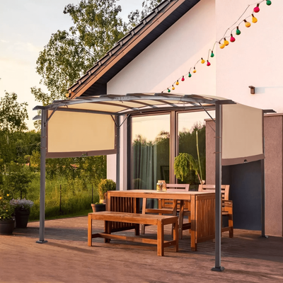 Outdoor Pergola Gazebo With Retractable Metal Canopy Durable Steel Frame Shade For Patio, Garden, Deck Or Backyard Outdoor Pergola Gazebo With Retractable Metal Canopy Durable Steel Frame Shade For Patio, Garden, Deck Or Backyard