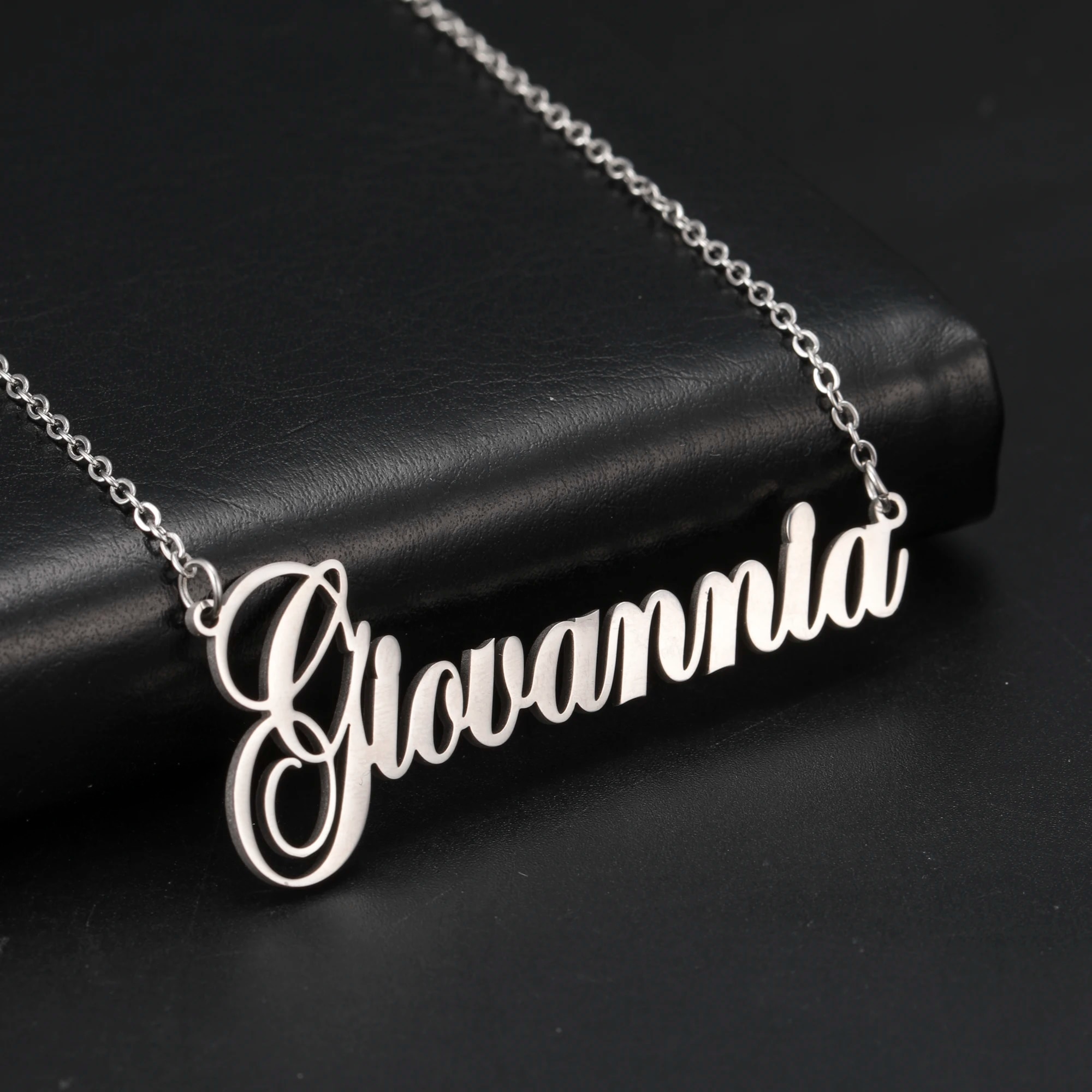 Customized Stainless Steel Name Necklace: Golden Choker For Women & Men Sipuris Personalized Couple Jewelry Gift Silver And 40cm Leave A Message