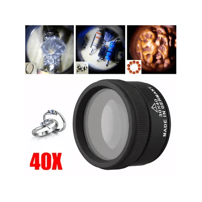 40X Magnifying Glass, Portable Zinc Alloy Magnifier Lens For Jewelers, Coins, Stamps, And Antiques 40X Magnifying Glass, Portable Zinc Alloy Magnifier Lens For Jewelers, Coins, Stamps, And Antiques