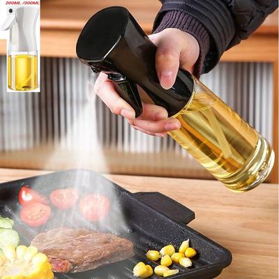 200ml 300ml Oil Spray Bottle Kitchen BBQ Cooking Olive Oil Dispenser Camping Baking Empty Vinegar Soy Sauce Spray black 300 Ml