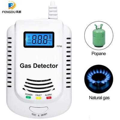 Natural Gas Leak Detector With Voice Warning, Independent Kitchen Alarm Kit Featuring LCD Display Natural Gas Leak Detector With Voice Warning, Independent Kitchen Alarm Kit Featuring LCD Display