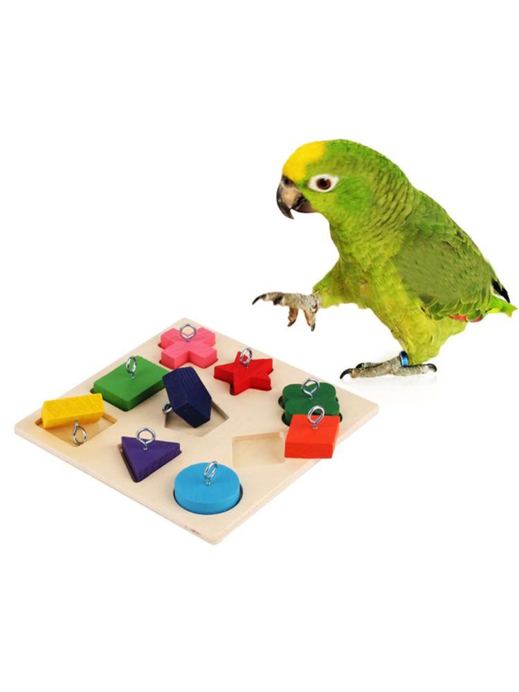 Colorful Wooden Parrot IQ Training Toys: Safe & Educational Bird Supplies a