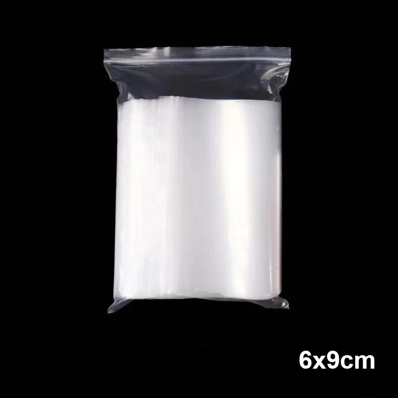 300 100PCS Transparent Zip Bags Food & Jewelry Vacuum Storage | Reclosable Poly Bag For Kitchen Organization 100PCS 6x9cm